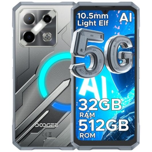 DOOGEE Blade GT Pro 5G Smartphone, 12 GB, 512 GB, 6,72 Zoll, 120 Hz Display, 100 MP Kamera, 5800 mAh Akku, Silber