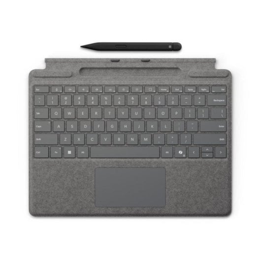 Teclado Microsoft Surface Pro Alcântara Platina QWERTY Espanhol com Touchpad e Lápis Integrado
