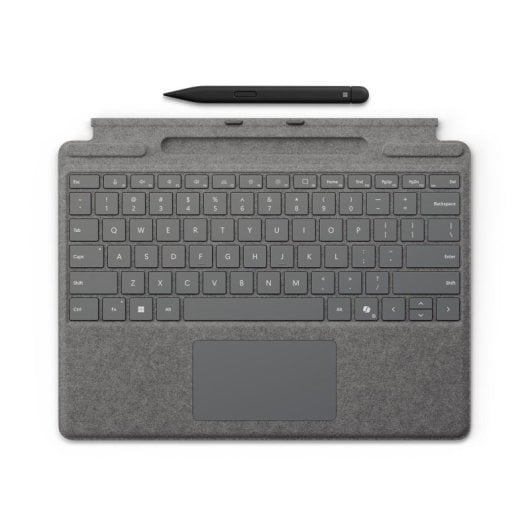 Teclado Microsoft Surface Pro Alcântara Platina QWERTY Espanhol com Touchpad e Lápis Integrado
