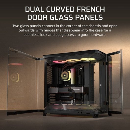 Boîtier Corsair AIR 5400 RS-R ARGB Verre Trempé Triple Chambre Noir