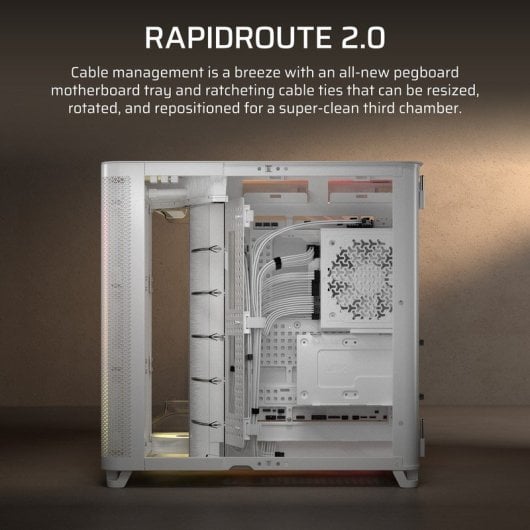 Corsair AIR 5400 RS-R ARGB Tour triple chambre en verre incurvé Blanc