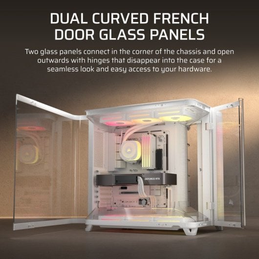 Boîtier Corsair AIR 5400 LX-R LINK Blanc Verre Trempé Triple Chambre RGB