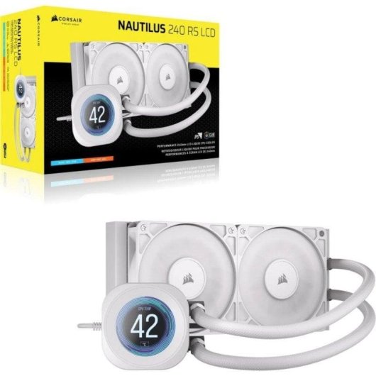 Refrigeración Líquida Corsair Nautilus 240 RS LCD 240mm 2 Ventiladores IPS Branco