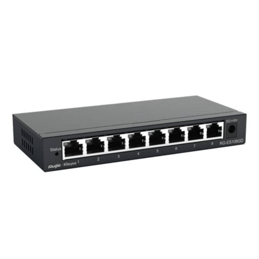 Ruijie RG-ES108GD Switch No Administrado 8 Puertos Gigabit Carcasa Metálica Plug and Play Silencioso