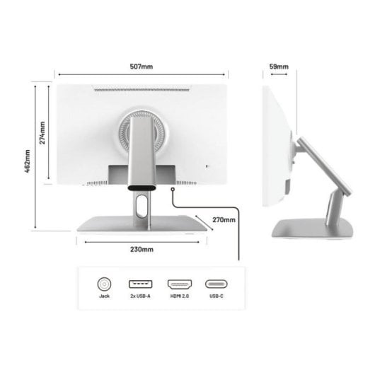 Moniteur JAPANNEXT 21,5" IPS Full HD Tactile USB-C 65W HDR Articulé