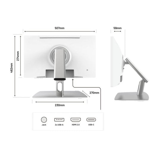 Moniteur JAPANNEXT 21,5" IPS Full HD Tactile USB-C 65W HDR Articulé