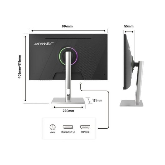 Monitor JAPANNEXT 27" WQHD 300Hz IPS G-Sync FreeSync HDR Altura/Incl. Altavoces