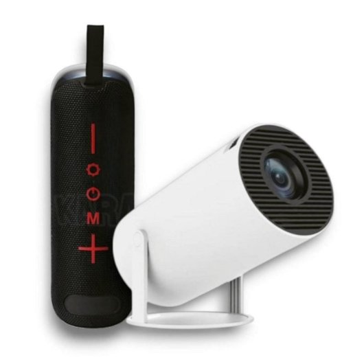 Proyector HY300 4K LCD 120" Portátil + Altavoz Bluetooth TG-384 Extras