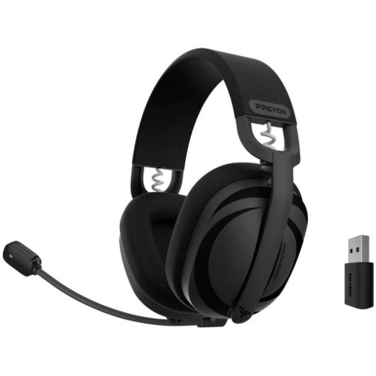 Preyon Tornado Fly PTF40B Headset Sem Fios Bluetooth 5.2/Wireless 2.4GHz com Cancelamento de Ruido e Microfone Desmontável
