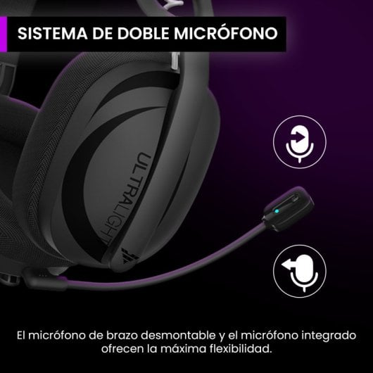 Auriculares Preyon inalámbricos Bluetooth 5.2 y Wireless 2.4 GHz con Cancelación de Ruido y micrófono desmontable