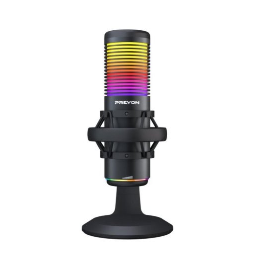Micrófono PREYON Osprey Scream USB cardioide/omnidireccional con iluminación RGB y shock mount