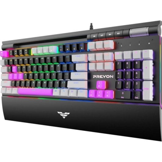 Teclado mecánico PREYON Long Scratch Brown Layout ES RGB reposamuñecas magnético