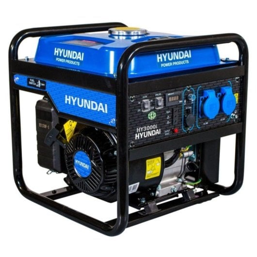 Generador Inverter Gasolina Abierto Hyundai HY-HY3000i 3.3kW, 7HP, 32kg, Autonomía 5.5h
