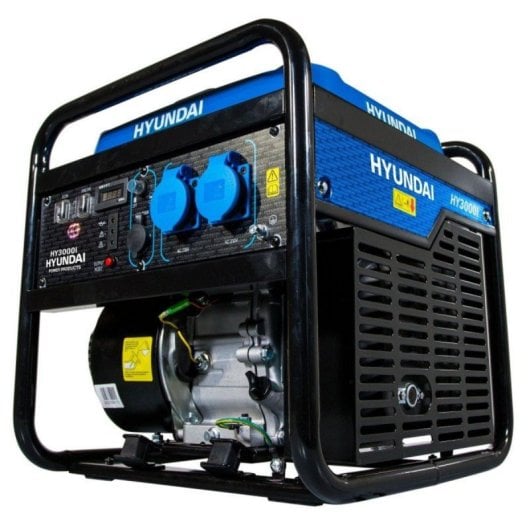 Generador Inverter Gasolina Abierto Hyundai HY-HY3000i 3.3kW, 7HP, 32kg, Autonomía 5.5h
