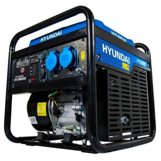 Generador Inverter Gasolina Abierto Hyundai HY-HY3000i 3.3kW, 7HP, 32kg, Autonomía 5.5h