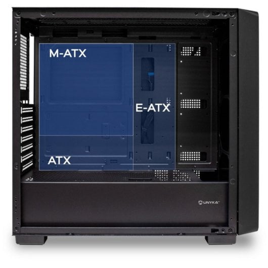 UNYKAch Revelat Caixa E-ATX Vidro Temperado USB-C 3.0 Preta/Madeira