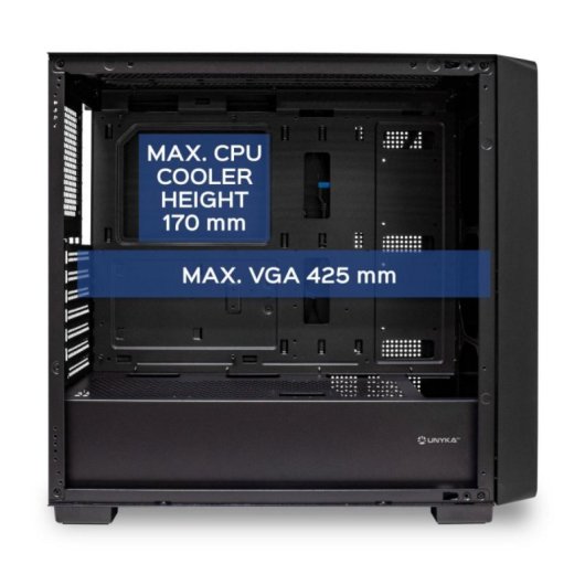 UNYKAch Revelat Caixa E-ATX Vidro Temperado USB-C 3.0 Preta/Madeira