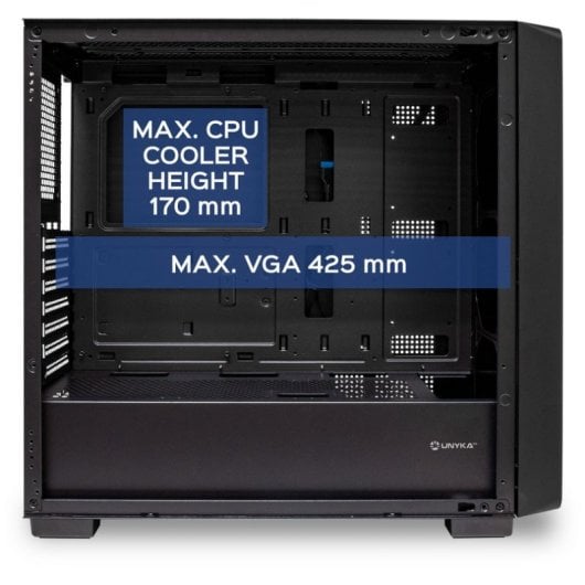 UNYKAch Revelat Caixa E-ATX Vidro Temperado USB-C 3.0 Preta/Madeira
