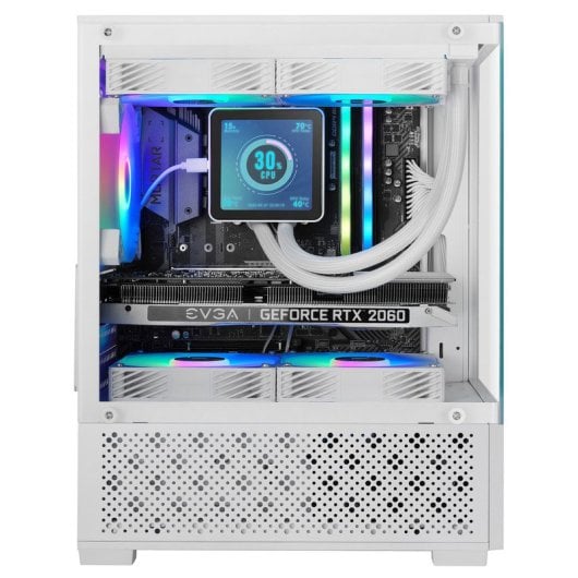 Mars Gaming MC-SE2 Caixa Micro-ATX com Vidro Temperado, Ventoinha FRGB 120mm e Câmara Dupla Branca