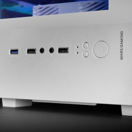 Mars Gaming MC-SE2 Caixa Micro-ATX com Vidro Temperado, Ventoinha FRGB 120mm e Câmara Dupla Branca