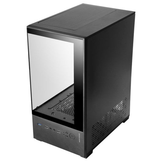 Mars Gaming MC-SE2 Caixa Micro-ATX com Vidro Temperado, Ventoinha FRGB 120mm e Câmara Dupla Preta