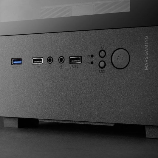 Mars Gaming MC-SE2 Caixa Micro-ATX com Vidro Temperado, Ventoinha FRGB 120mm e Câmara Dupla Preta