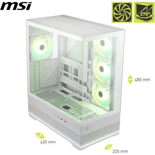 MSI MAG PANO 110R PZ WHITE Vidrio templado Midi Tower Blanco Compatible ATX/mATX/Mini-ATX