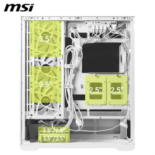 MSI MAG PANO 110R PZ WHITE Vidrio templado Midi Tower Blanco Compatible ATX/mATX/Mini-ATX