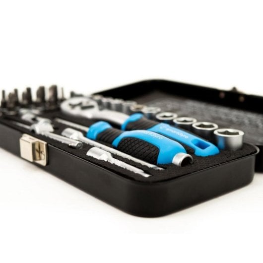 Juego de herramientas smartGyro SG27-465 34 piezas con maletín metálico universal negro azul
