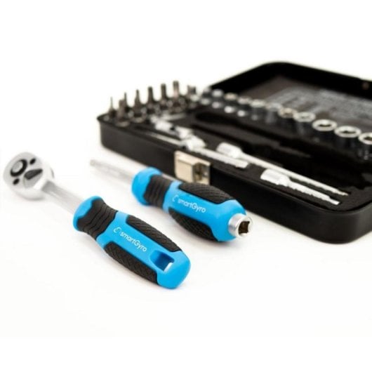 Juego de herramientas smartGyro SG27-465 34 piezas con maletín metálico universal negro azul