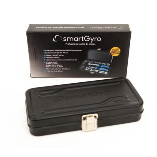 Juego de herramientas smartGyro SG27-465 34 piezas con maletín metálico universal negro azul