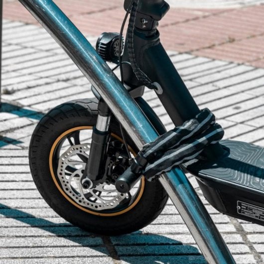 Candado cadena de alta seguridad con cable flexible de acero trenzado y doble llave para bicicletas, patinetes y ebikes