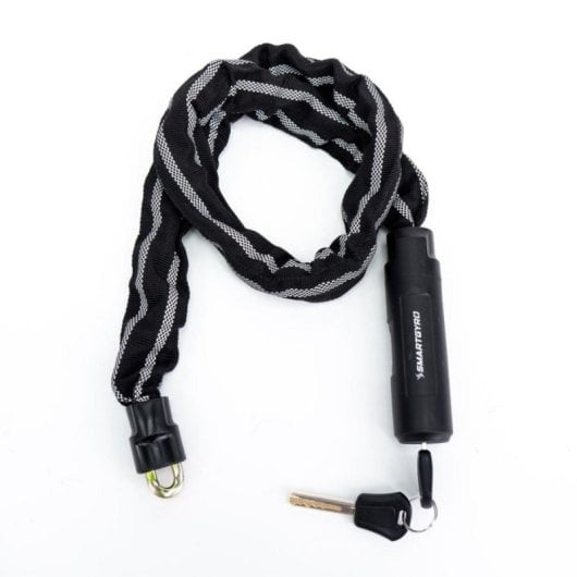 Candado cadena de alta seguridad con cable flexible de acero trenzado y doble llave para bicicletas, patinetes y ebikes