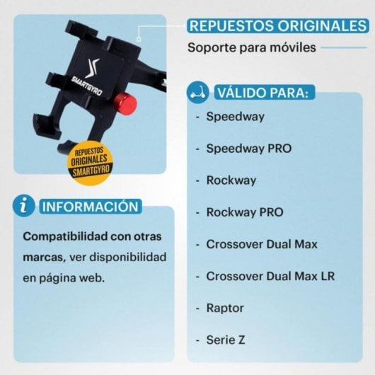 Soporte de teléfono aluminio CNC para patinete eléctrico, ancho ajustable, 6 garras, 3.5-7 pulgadas