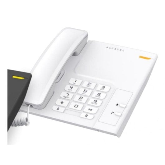 Telefono Analogico Bianco con Auricolare Wireless e Cablate 16 Tasti e Volume Regolabile