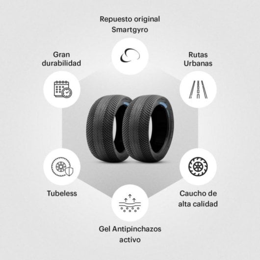 Cubierta Tubeless GEL Antipinchazos para smartGyro Speedway, Rockway y Crossover, Urbana