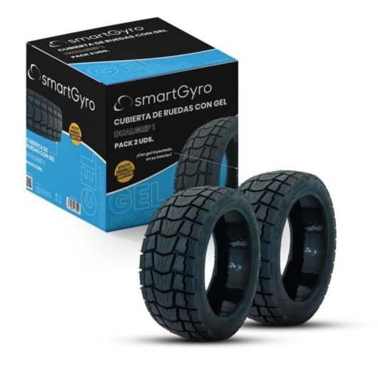 Smartgyro DUALGRIP 1 Tubeless Pack 2 Cubiertas con Gel Antipinchazos para SmartGyro Allroad