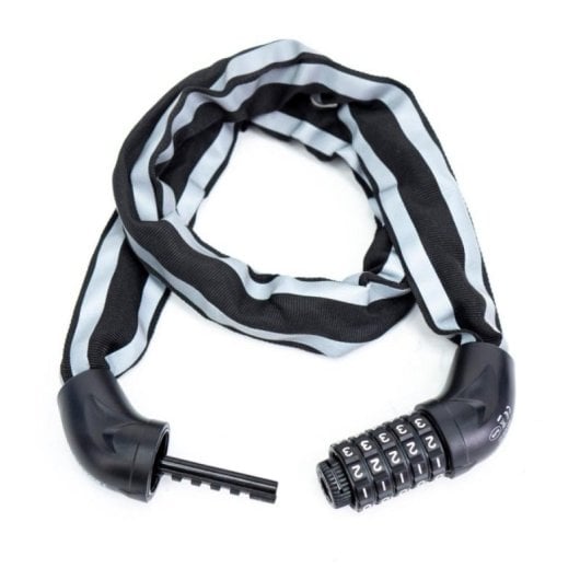 Candado cadena antirrobo con combinación de 5 dígitos, cable de acero recubierto de PVC para patinetes y bicicletas