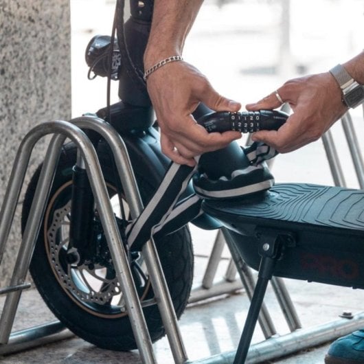 Candado cadena antirrobo con combinación de 5 dígitos, cable de acero recubierto de PVC para patinetes y bicicletas