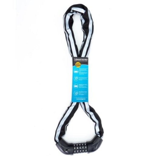 Candado cadena antirrobo con combinación de 5 dígitos, cable de acero recubierto de PVC para patinetes y bicicletas