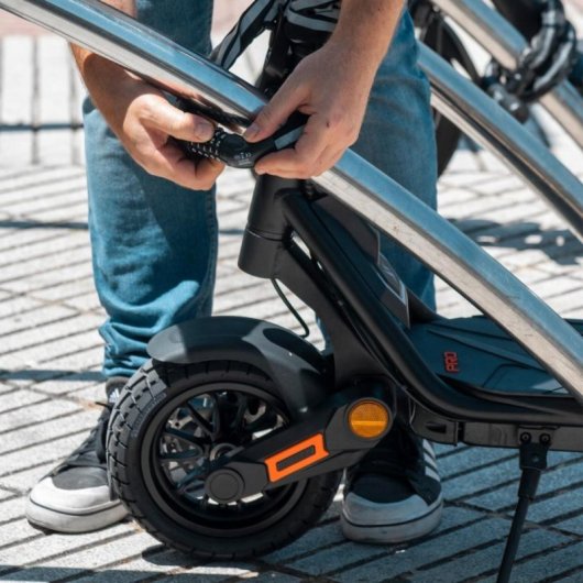Candado cadena antirrobo con combinación de 5 dígitos, cable de acero recubierto de PVC para patinetes y bicicletas