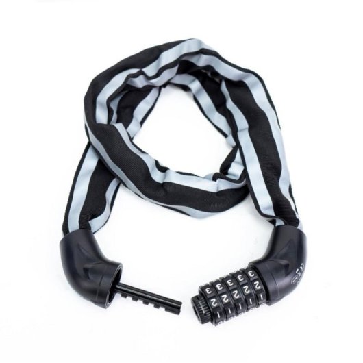 Candado cadena antirrobo con combinación de 5 dígitos, cable de acero recubierto de PVC para patinetes y bicicletas