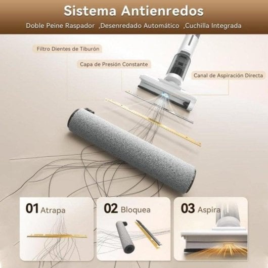 Aspirador sem Fio Lava e Aspira JONR ED12 Lite 3.4kg 35min Antiemaranhamento Depósito Duplo