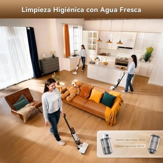 Aspiradora sin cable JONR ED12 Lite Autolavado 3 in 1 Doble Tanque 25-35min