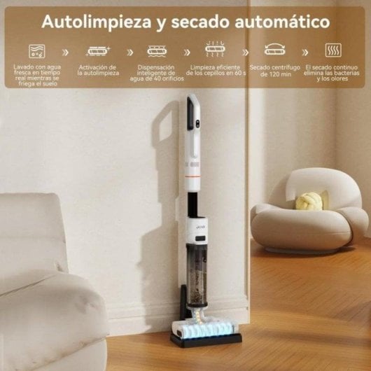 Aspirador sem Fio JONR ED20 Pro 17000Pa 60min Autolimpeza Secagem Voz Inteligente