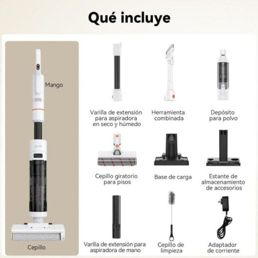 Aspirador sem Fio JONR ED20 Pro 17000Pa 60min Autolimpeza Secagem Voz Inteligente