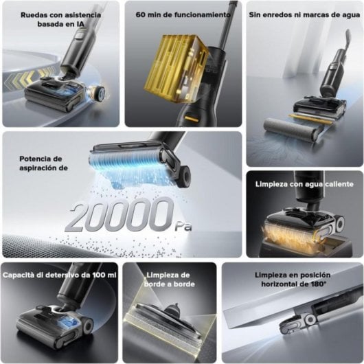Aspirador em Seco e Húmido Roborock F25 ALT 20000Pa Autolimpeza água quente Secagem rápida