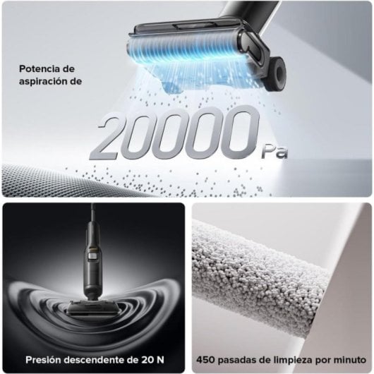 Aspirador em Seco e Húmido Roborock F25 ALT 20000Pa Autolimpeza água quente Secagem rápida