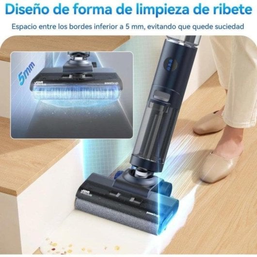 Aspirateur sans Fil Laveur JONR ED12 Pro 30min Autonettoyant Eau Chaude LED 850ml