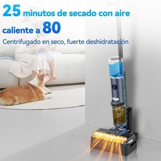 Aspirateur sans Fil Laveur JONR ED12 Pro 30min Autonettoyant Eau Chaude LED 850ml